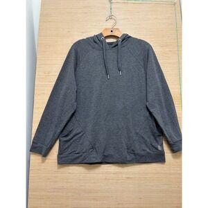 Laundry by Shelli Segal Mens Charcoal Gray Heathered Pullover Hoodie Large